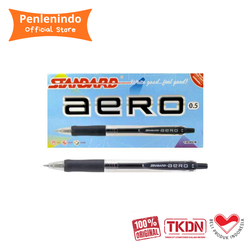 Standard - Pen Aero 0.5 Gel Isi 12 pcs ( Pulpen, Pena, Ballpoint )