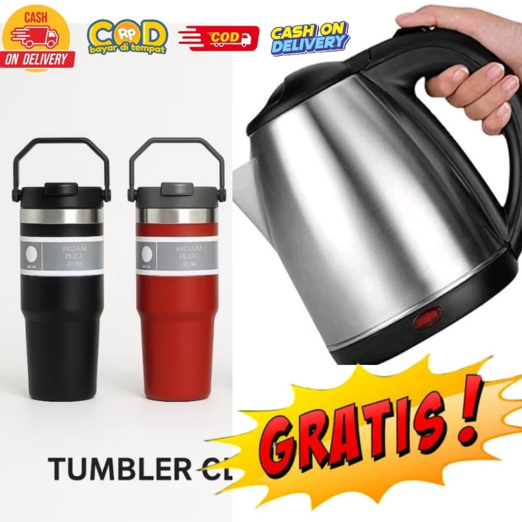 PALING LARISSS  Teko Listrik SQRS Pemanas Air Stainless - Kettle Electric SQRS 2L BONUS TREMOS PANAS