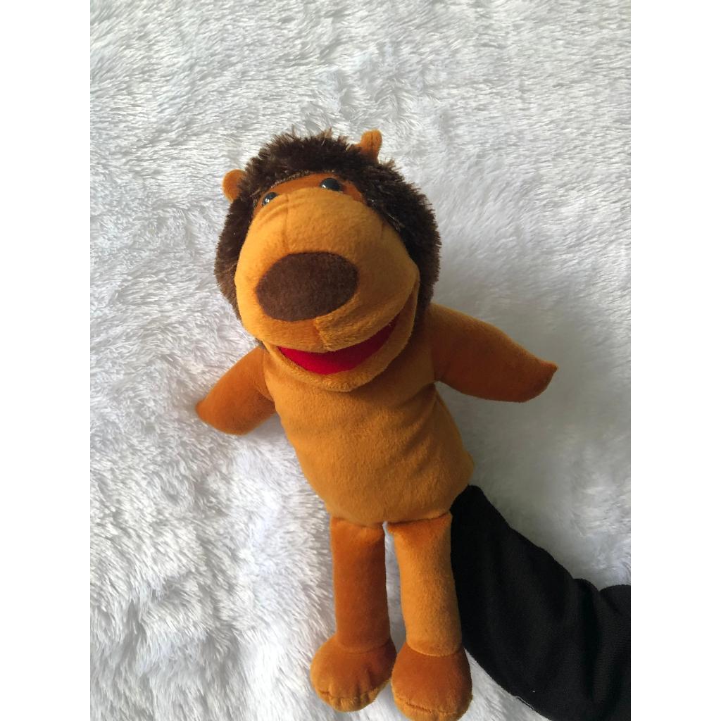 Boneka Cablak Hewan Katak, Monyet, Badak, Singa Ukuran Jumbo 75cm Boneka Muppet Edukasi Dongeng