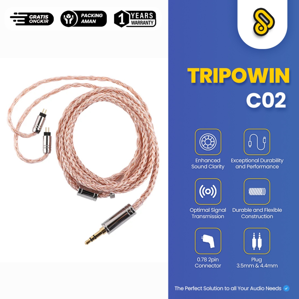 Tripowin C-02 Premium 16-Core Silver-Plated Alloy Copper IEM Cable