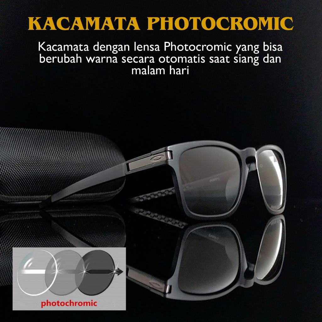 KACAMATA PHOTOCROMIC OK LACHT 9001 UNISEX DENGAN LENSA BERUBAH OTOMATIS