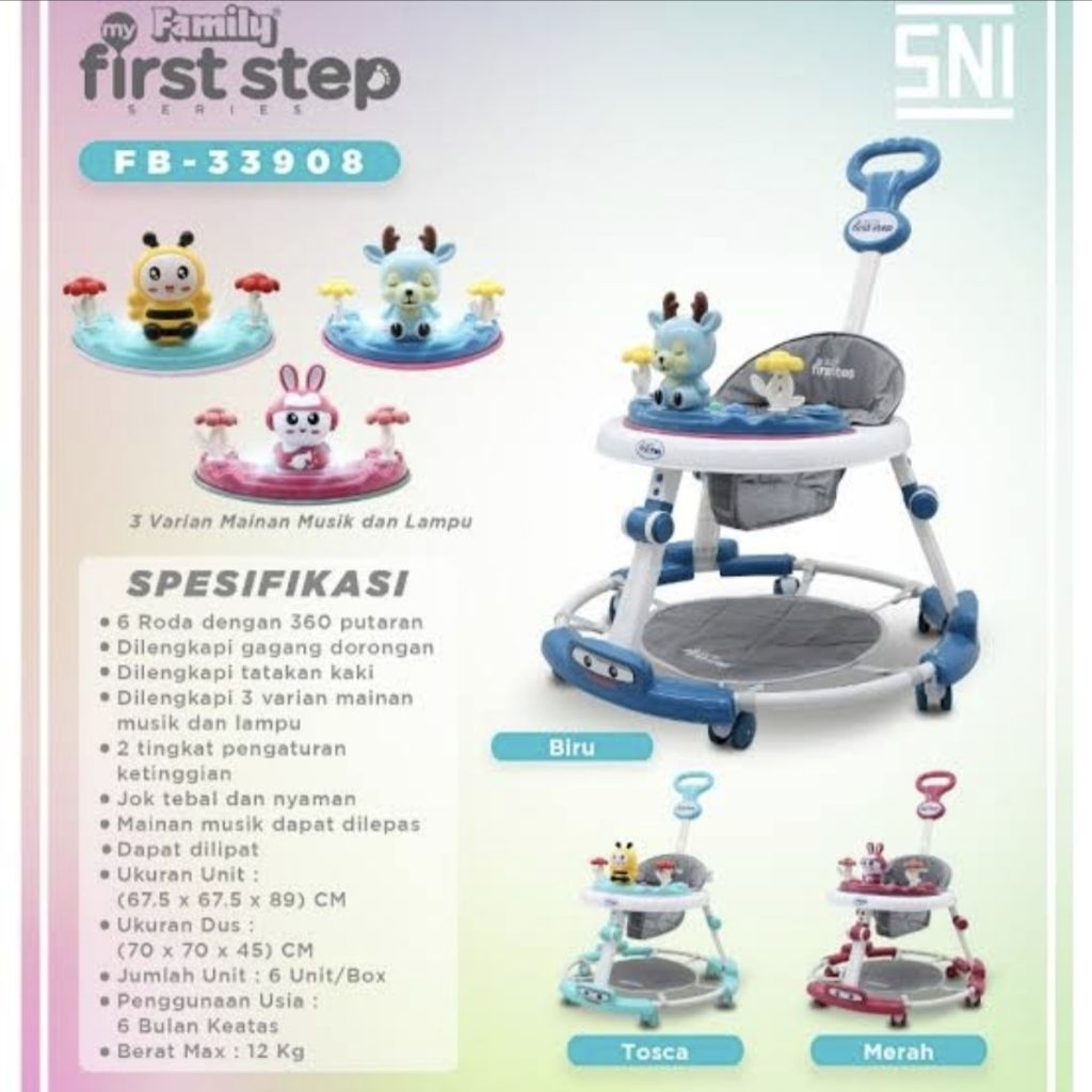 Baby Walker Family First Step Dorongan Bayi Belajar Jalan
