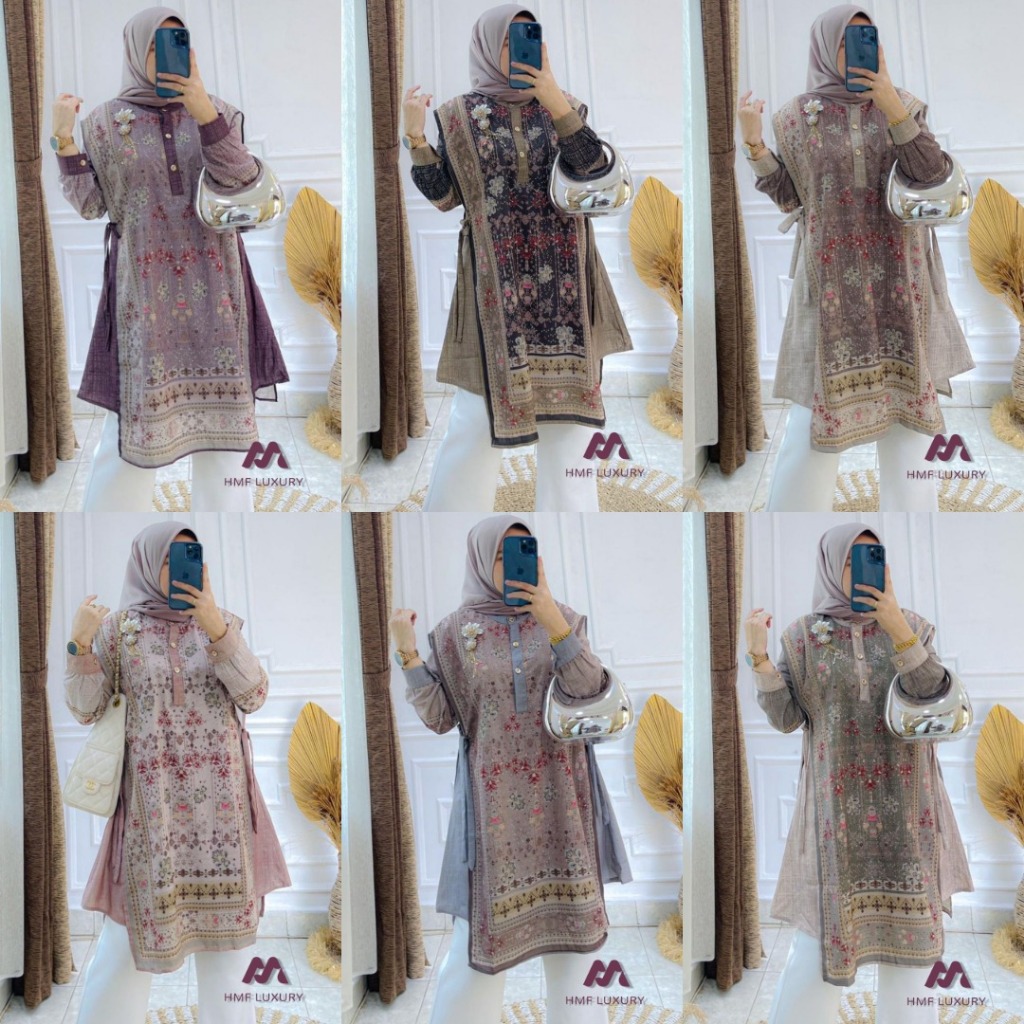 LuxuryFashion READY KEMEJA WANITA SONIA TUNIC BY HMF LUXURY BEST SELLER