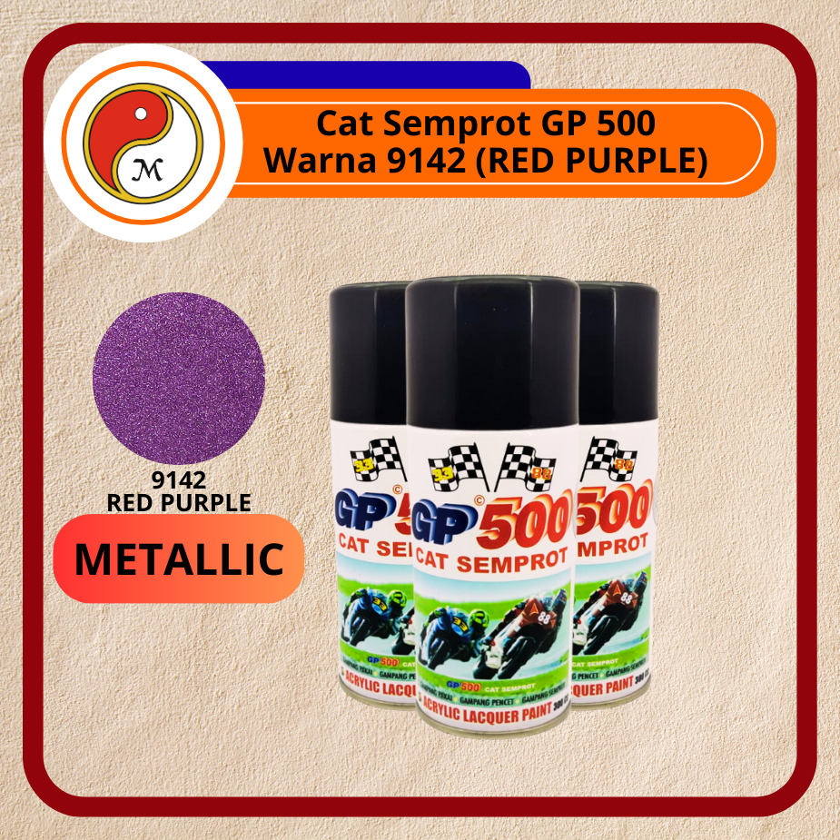 Cat Semprot GP500 / Pylox GP-500 300cc – Aneka Warna | Spray Paint Serbaguna / Warna Red Purple (914