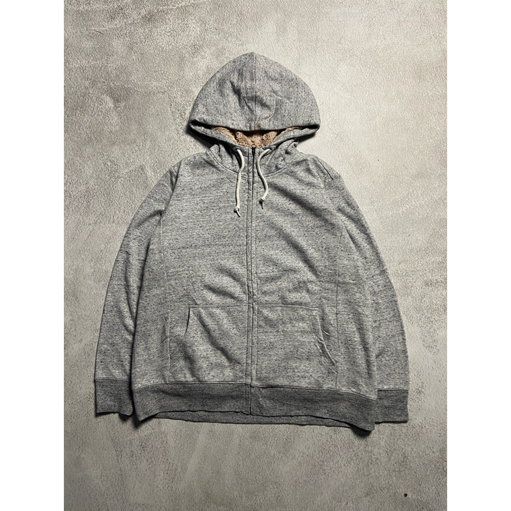 UNIQLO SHERPA ZIP HOODIE WARNA ABU