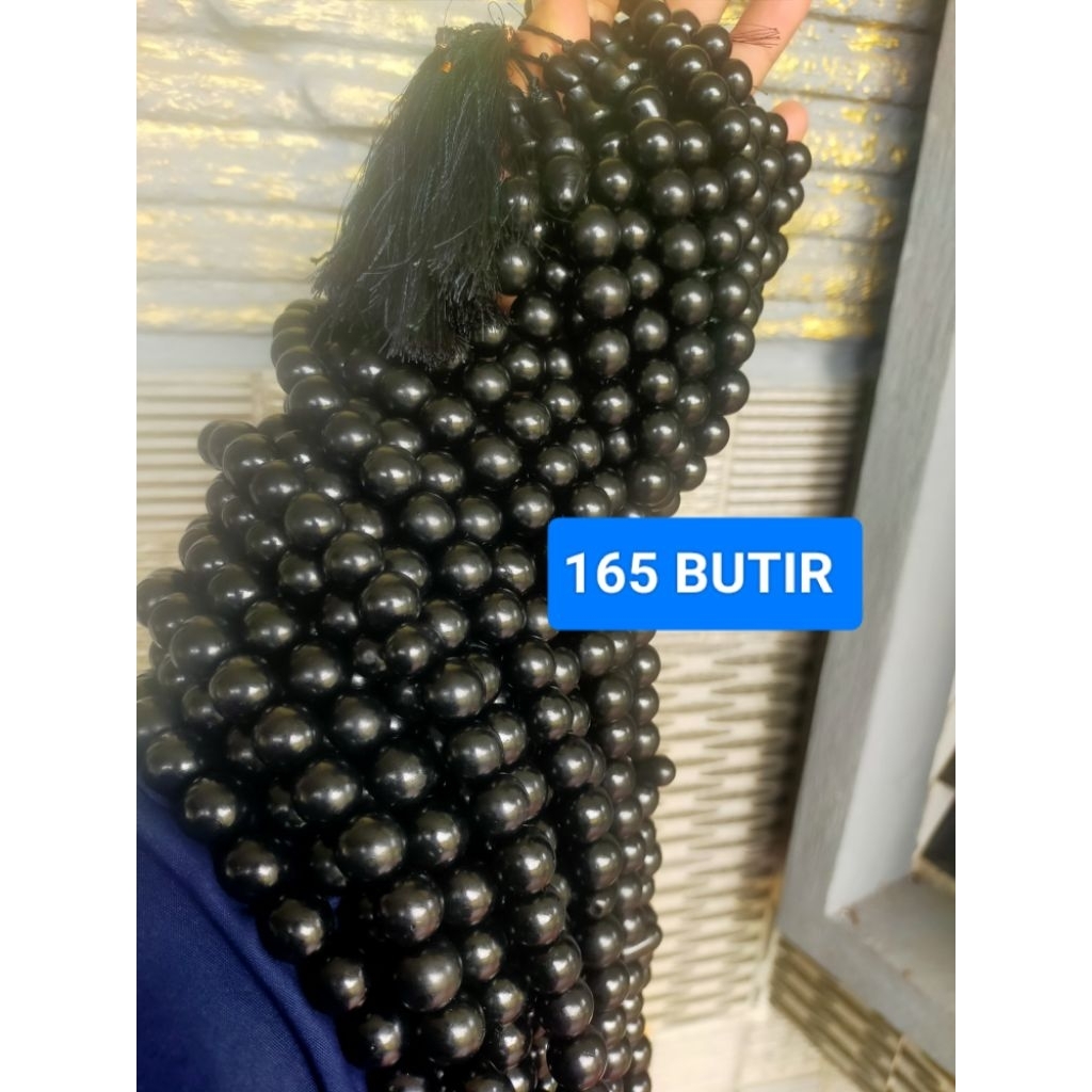tasbih 165 butir asli 12mm tasbih hitam kokka jawa asli/tasbih pocok lontar hitam/tasbih biji gebang