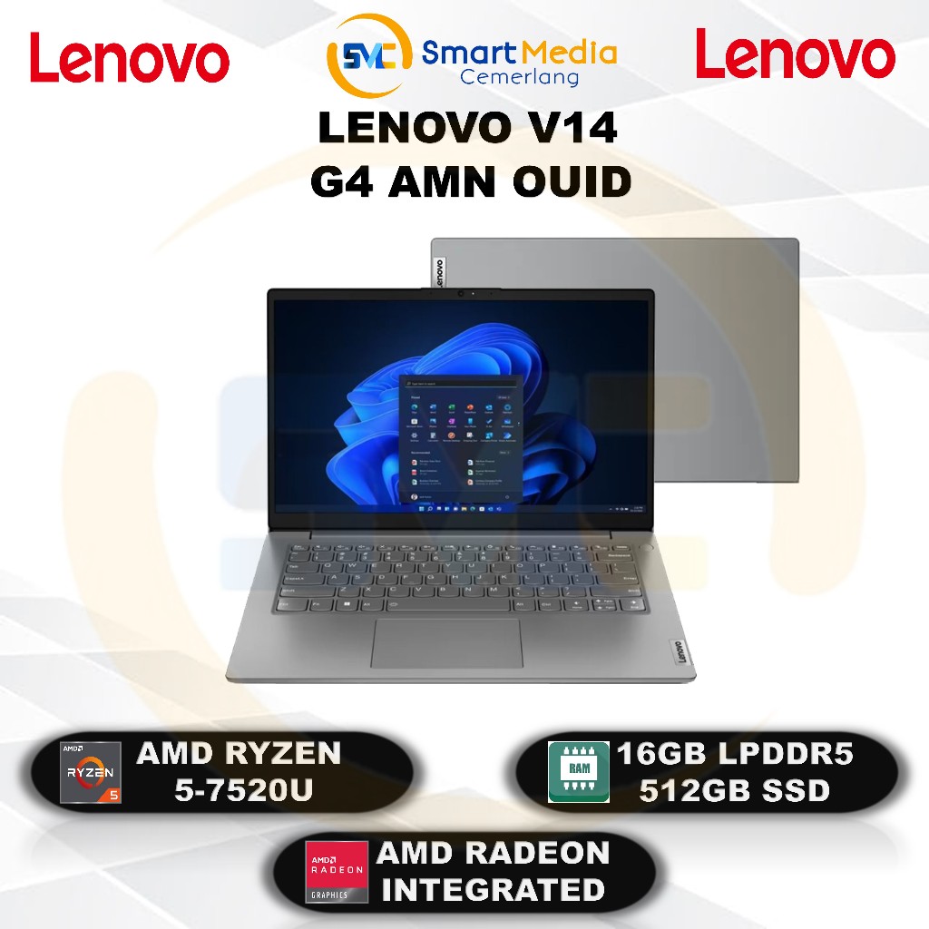 LENOVO V14 G4 AMN - Ryzen 5-7520U - 16GB - 512GB - 14" FHD - W11 -Office