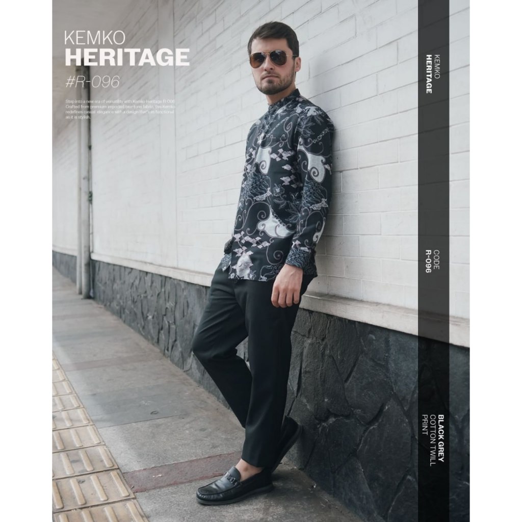 SAMASE KEMEJA KOKO KEMKO BATIK HERITAGE R096 COTTON TWILL PRINT