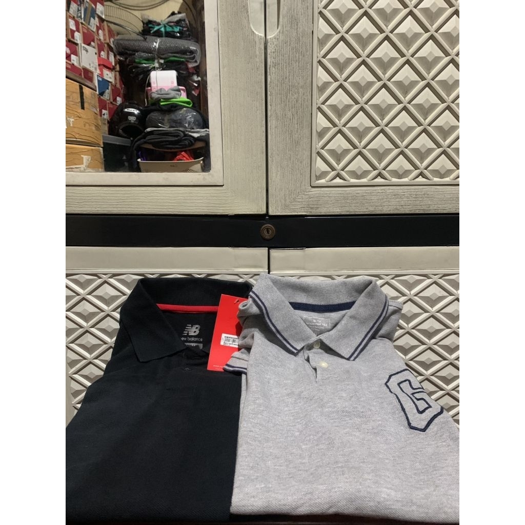 ORIGINAL TSHIRT GAP KAOS POLO NEW BALANCE  TANGAN PENDEK BLACK