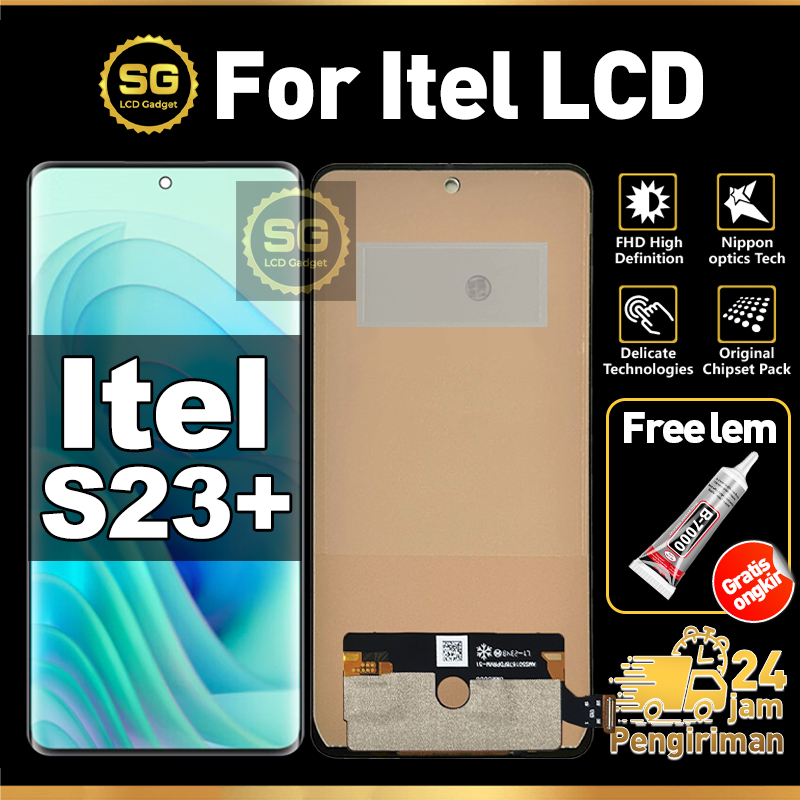SG LCD Itel S23 Plus Fullset HP Touchscreen Itel S23 Plus Free Lem Glass Touch Screen Digitizer COD