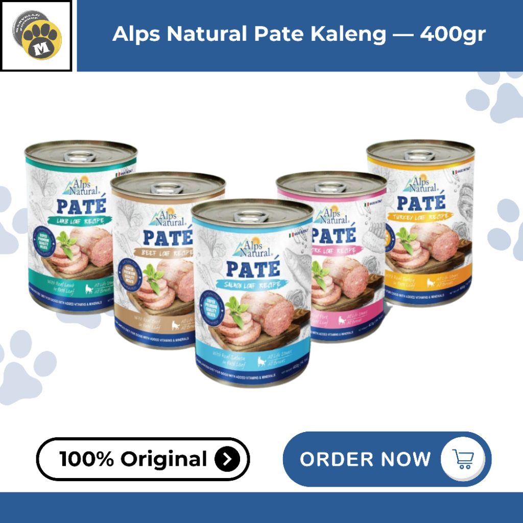 Alps Natural/Alps Pate Dog Food Kaleng Makanan Basah 400g