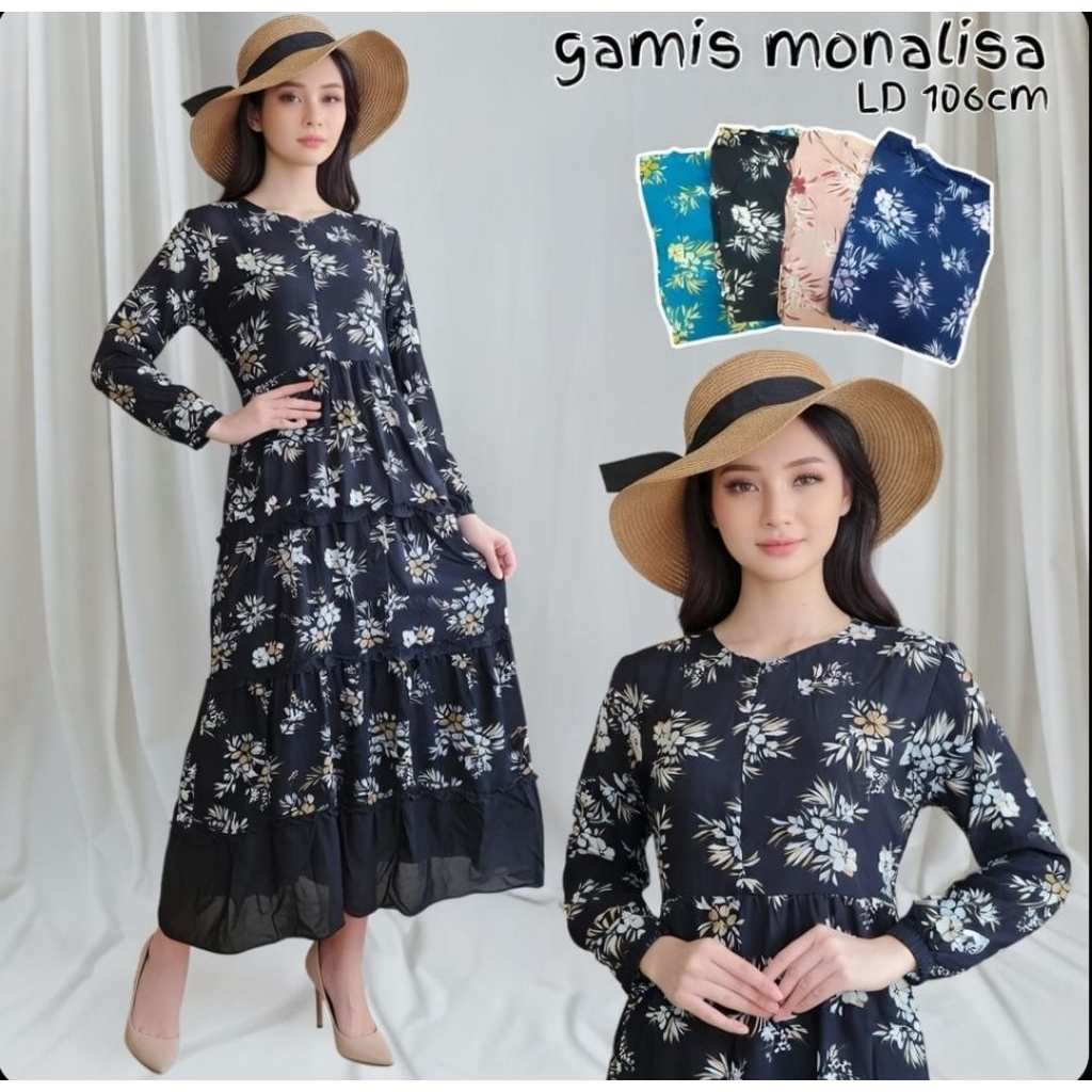 GAMIS MONALISA G / GAMIS MONALISA MOTIF / CUCI GUDANG / GAMIS LEBARAN