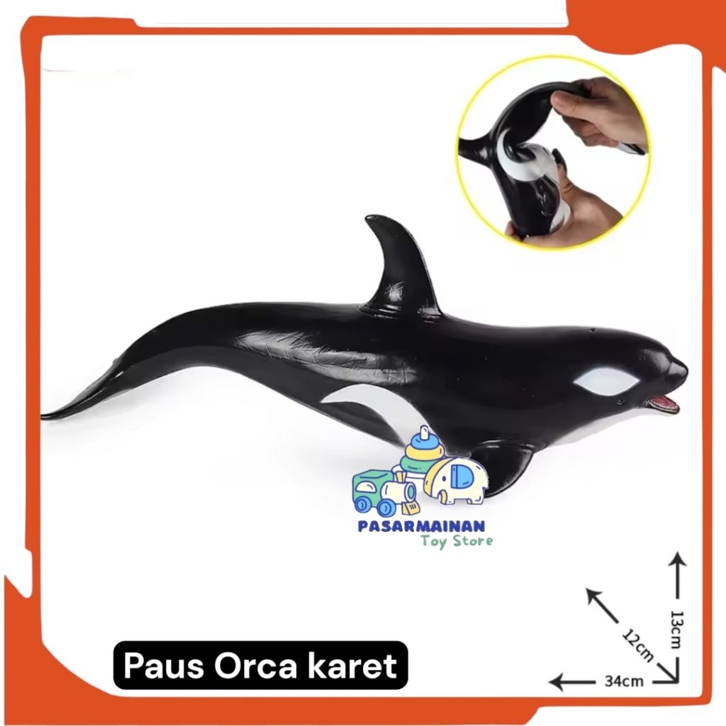 Mainan Figure Paus Orca Paus Pembunuh Bahan Karet Simulasi Hewan Binatang Laut Killer Whale