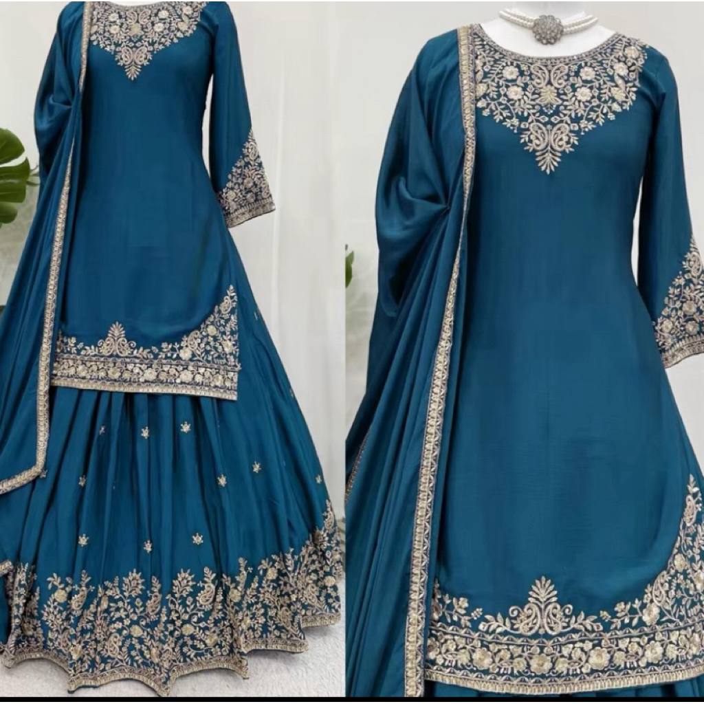 Baju stelan rok India bordiran