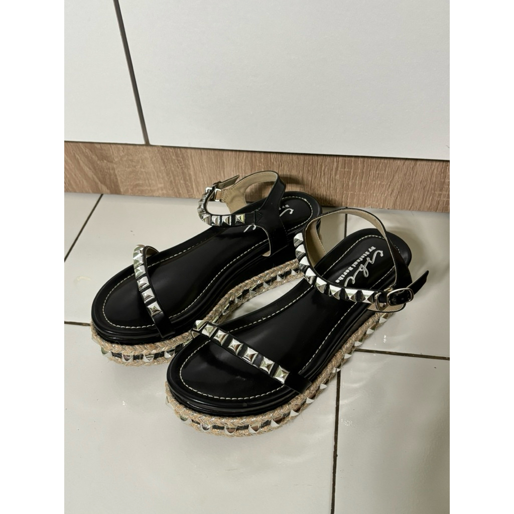 Macaria Roux Wedges Black by ESBE by Stefani Bertha