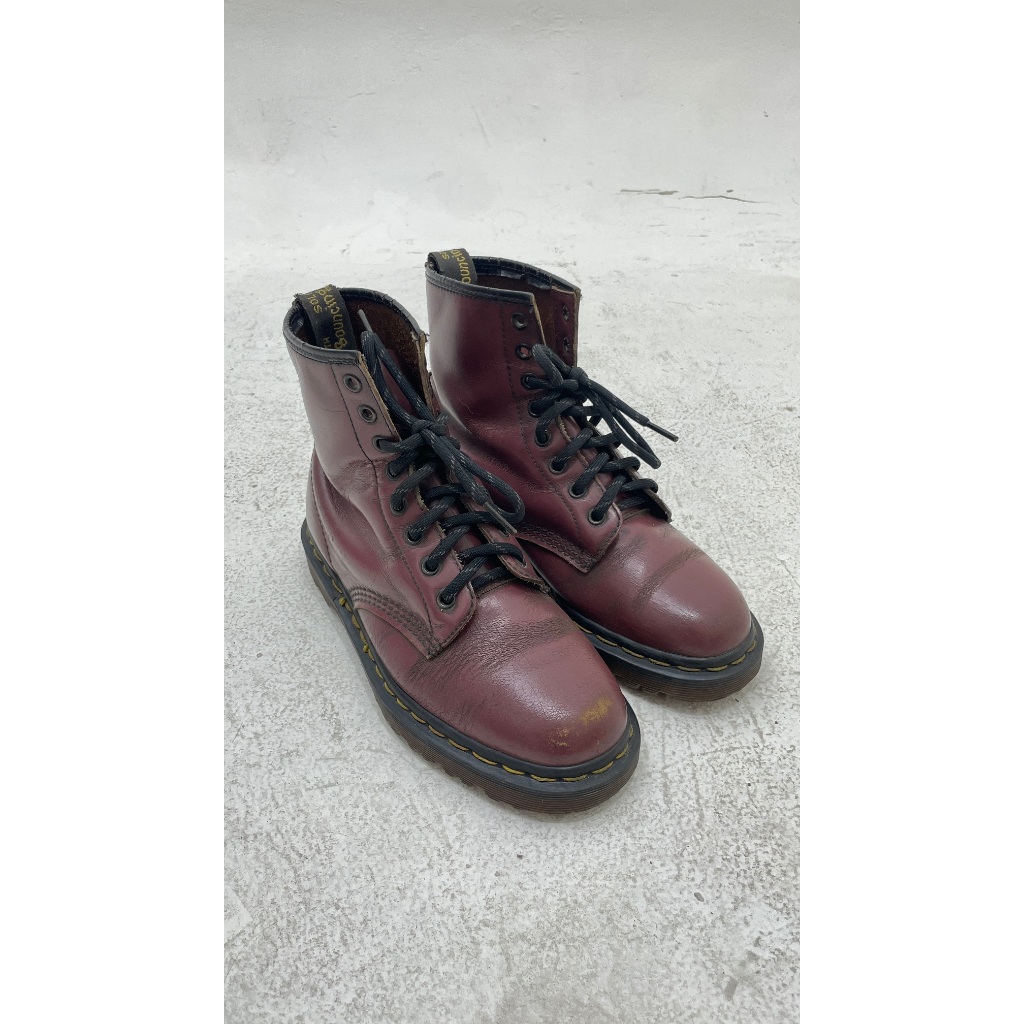 Dr Martens 1460 8 eye Army Sole Cherry Red Smooth MIE size 5,5