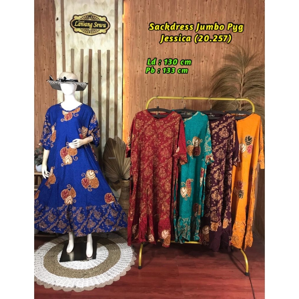 Daster Sackdress Premium Lawang Sewu Jumbo Katun Batik Halus Dress Busui