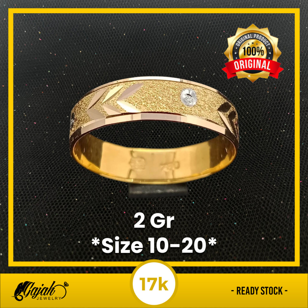Cincin Emas 17K - Toko Emas Gajah - 2 Gram - 1605