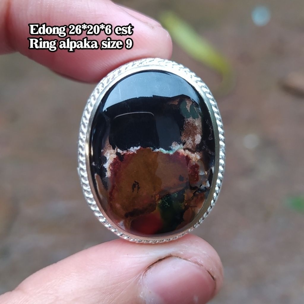 (BISA COD) Cincin Batu Akik Pancawarna Garut Edong Klasik