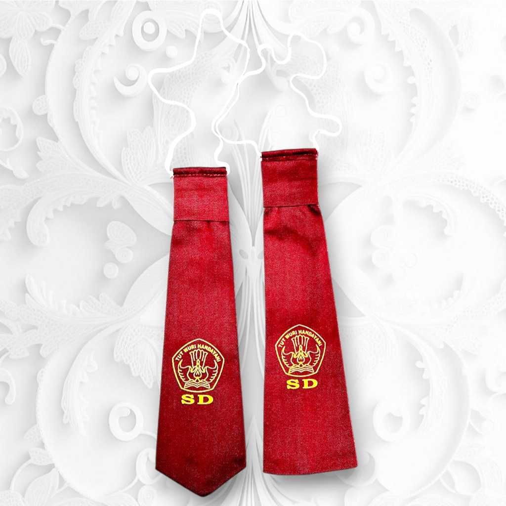Dasi SD merah polos dan sablon logo tut wuri handayani Sekolah Dasar untuk Cowok Cewek Anak Perempua