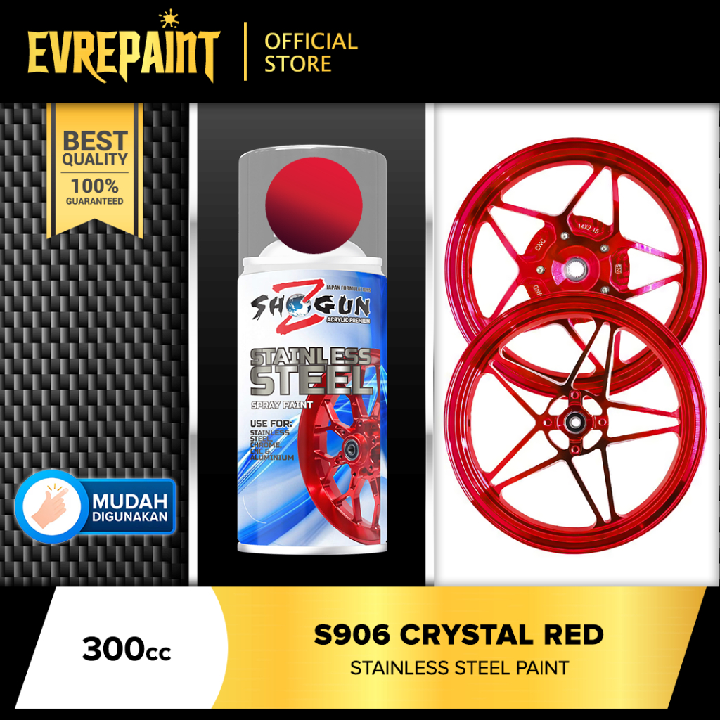 Pilok Shogun Z Cat Semprot Motor Cat Stainless Steel Crystal Red Merah 300 CC Motor Velg CNC Crome