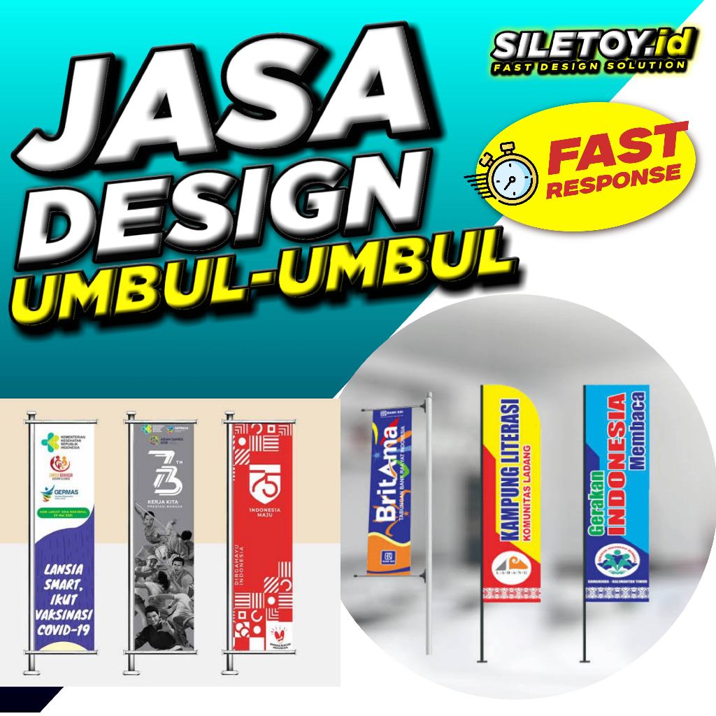 Jasa Desain Umbul-Umbul Custom & Banner Jalan - Desain Promosi Event / Perumahan