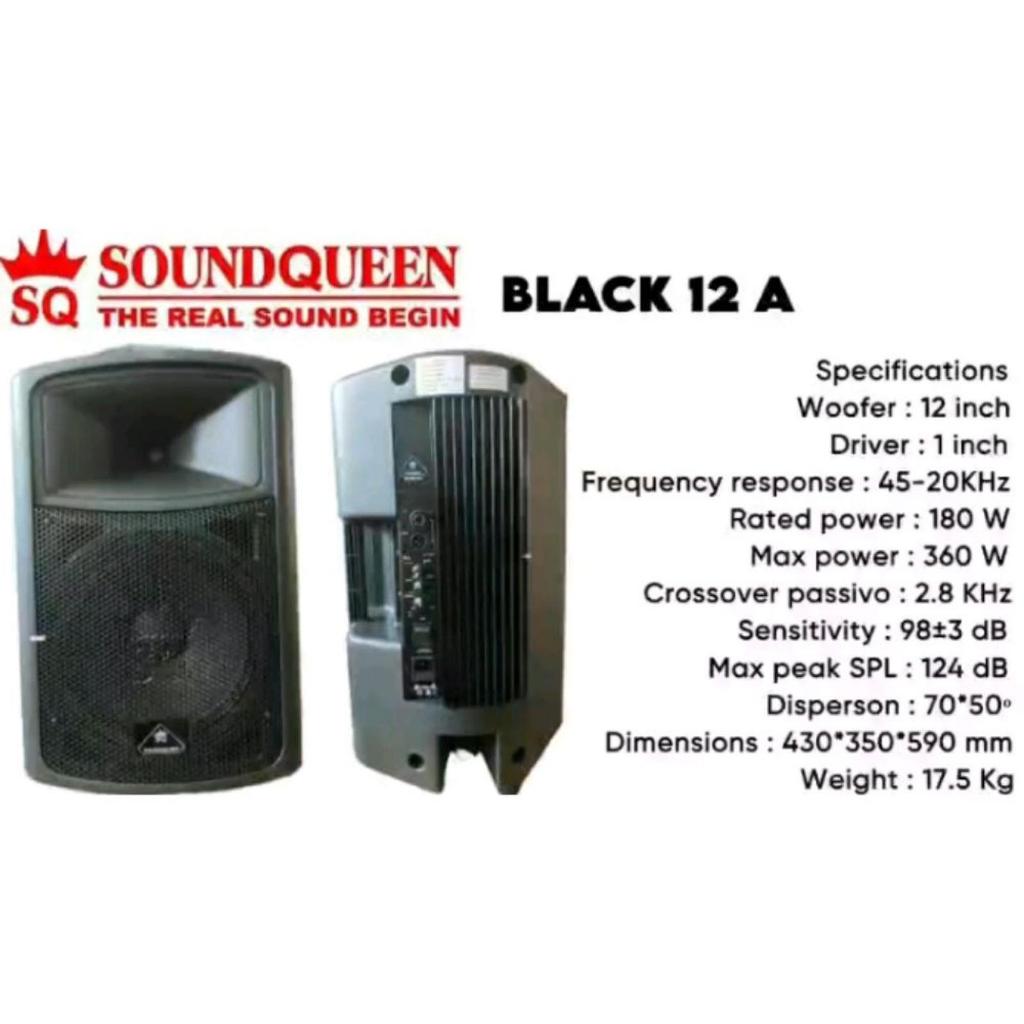Speaker Aktif Monitor Soundqueen Black 12A 12 inch 360 watt ORIGINAL