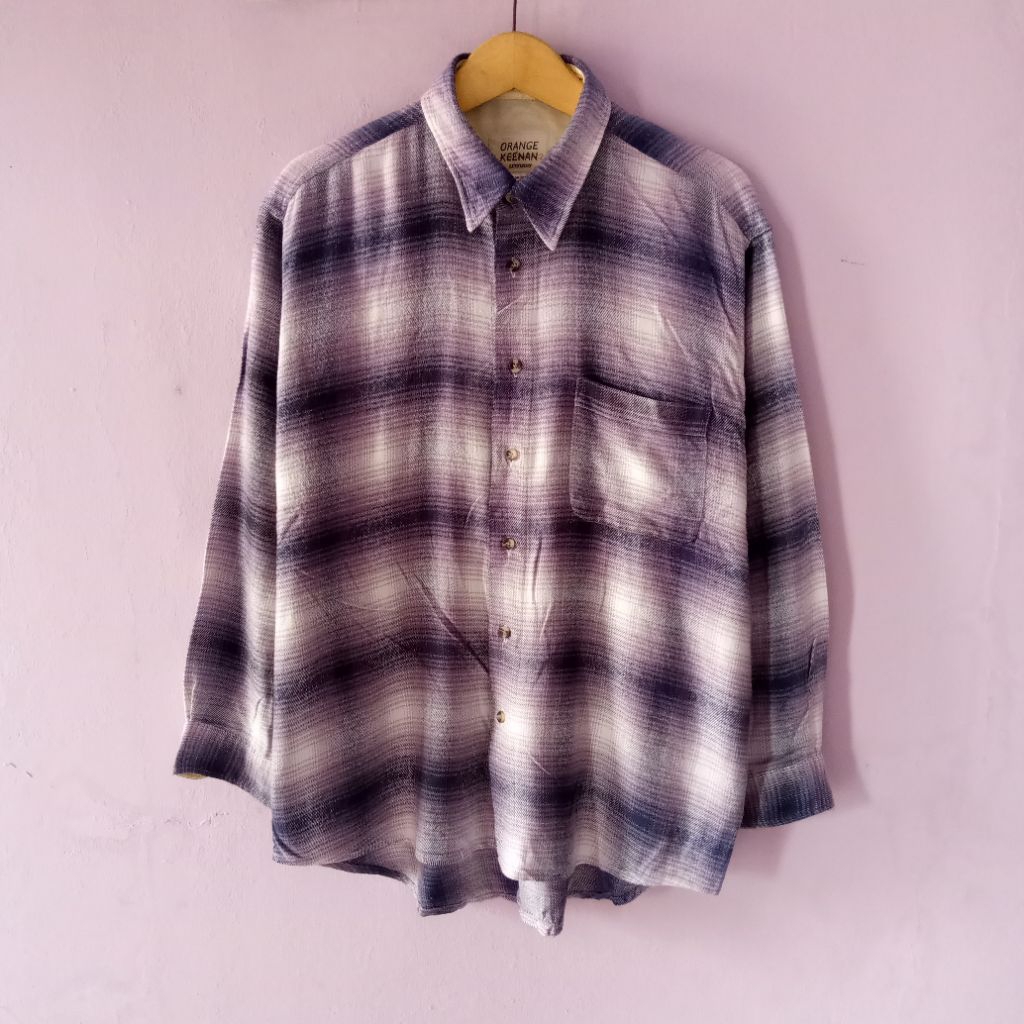 Vintage flanel veterano orange keenan kemeja vintage flanel vintage veterano