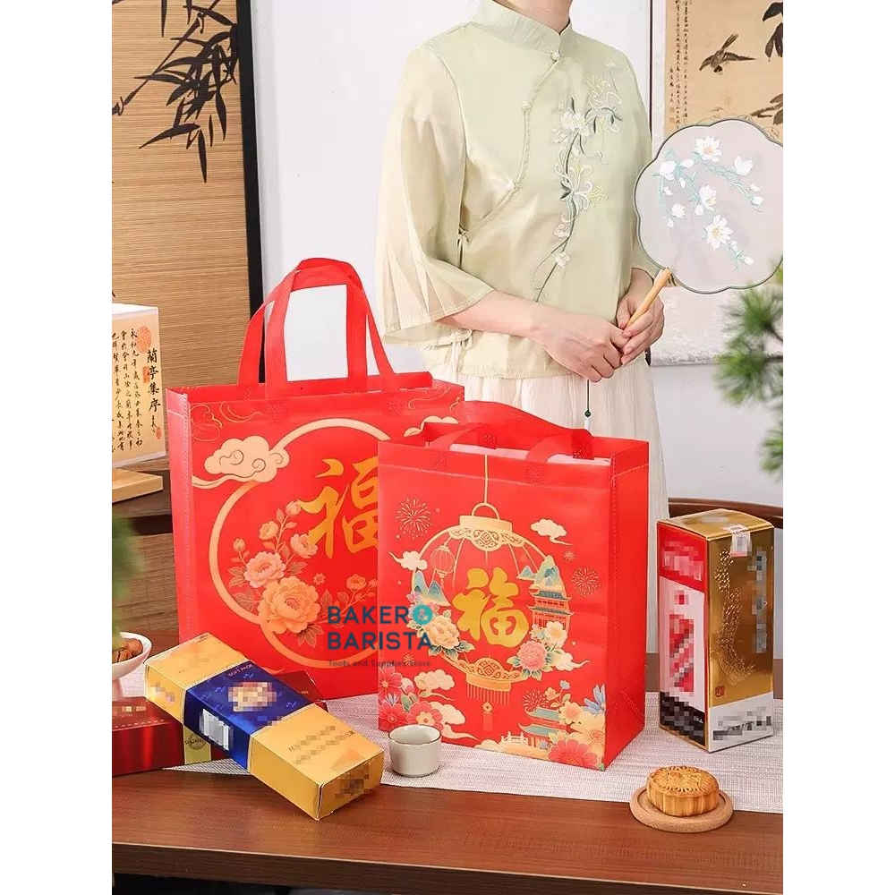 Imlek Non Woven Bag Goodies Bag ImlekTas Kado Bungkusan Chinese New Year Kue Kering Parcel Natal Bro