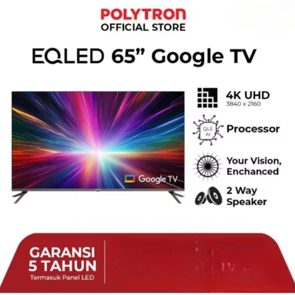 TV POLYTRON 65 INCH 65QG9029 ANDROID TV EQLED/ PROMO