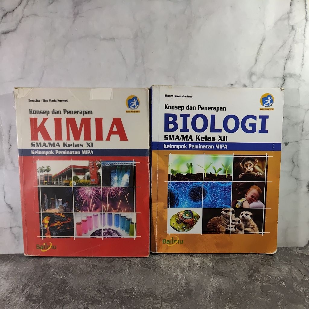 Buku Kimia kelas 11, XI, Biologi kelas 12, XII, SMA, Kurikulum 2013, Bailmu, Ernavita, Tine Maria Ku