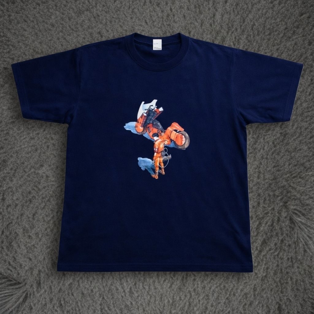 t-shirt kaos anime Akira vintage tag Printstar navy