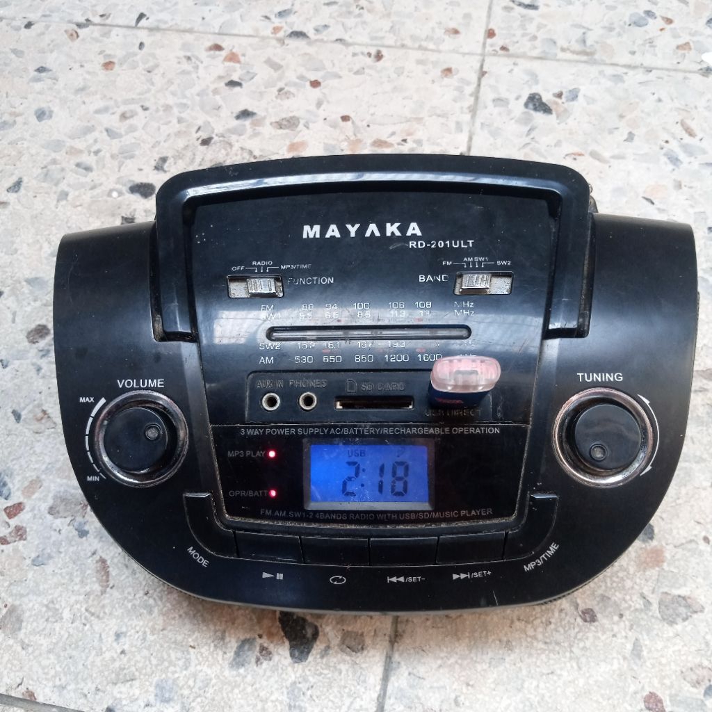 RADIO MUSIK BOX ALARM MAYAKA RD201ULT SIAP PAKAI