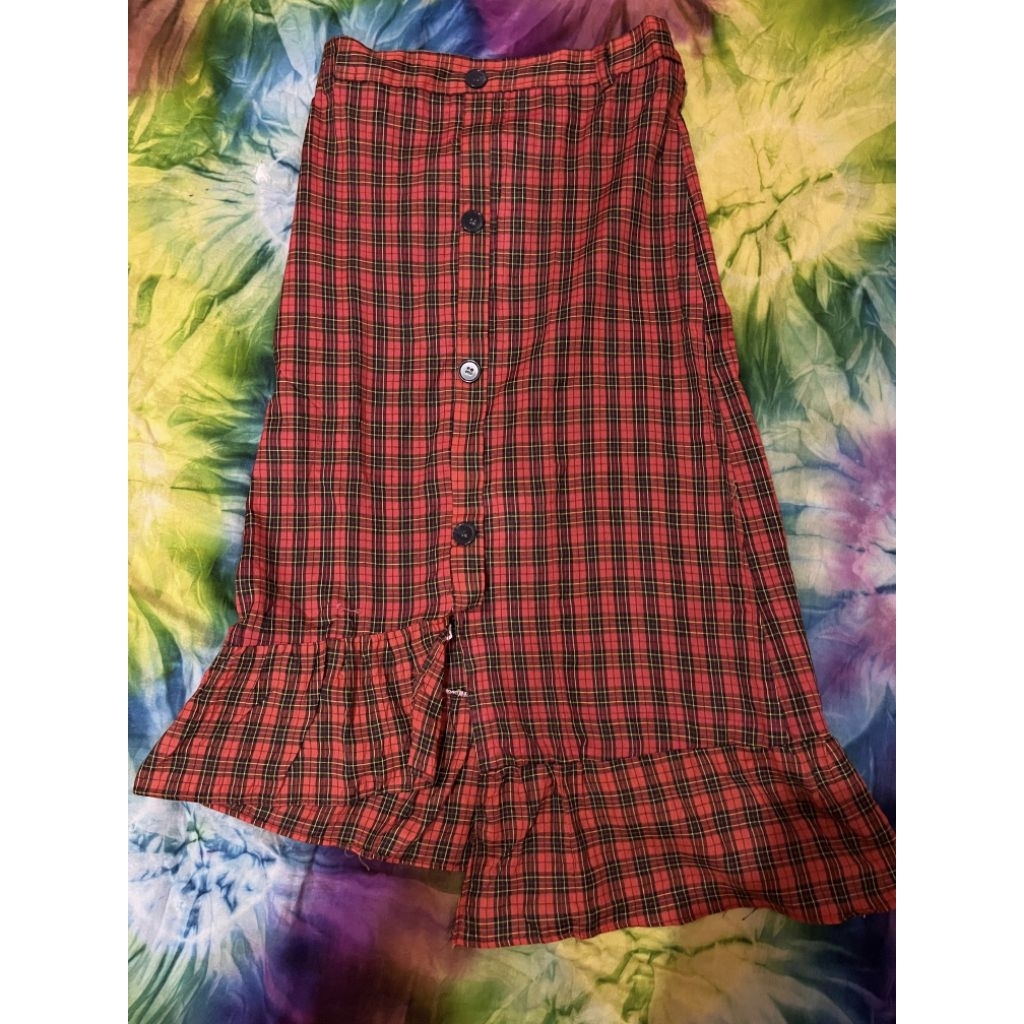 ROK WANITA PANJANG KOTAK KOTAK