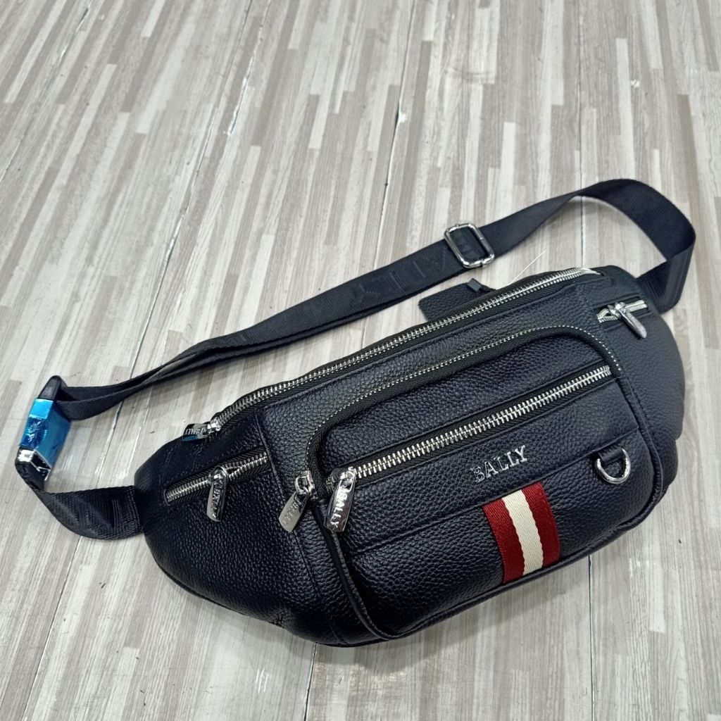 Waistbag kulit Bally belt bag Tas pinggang kulit