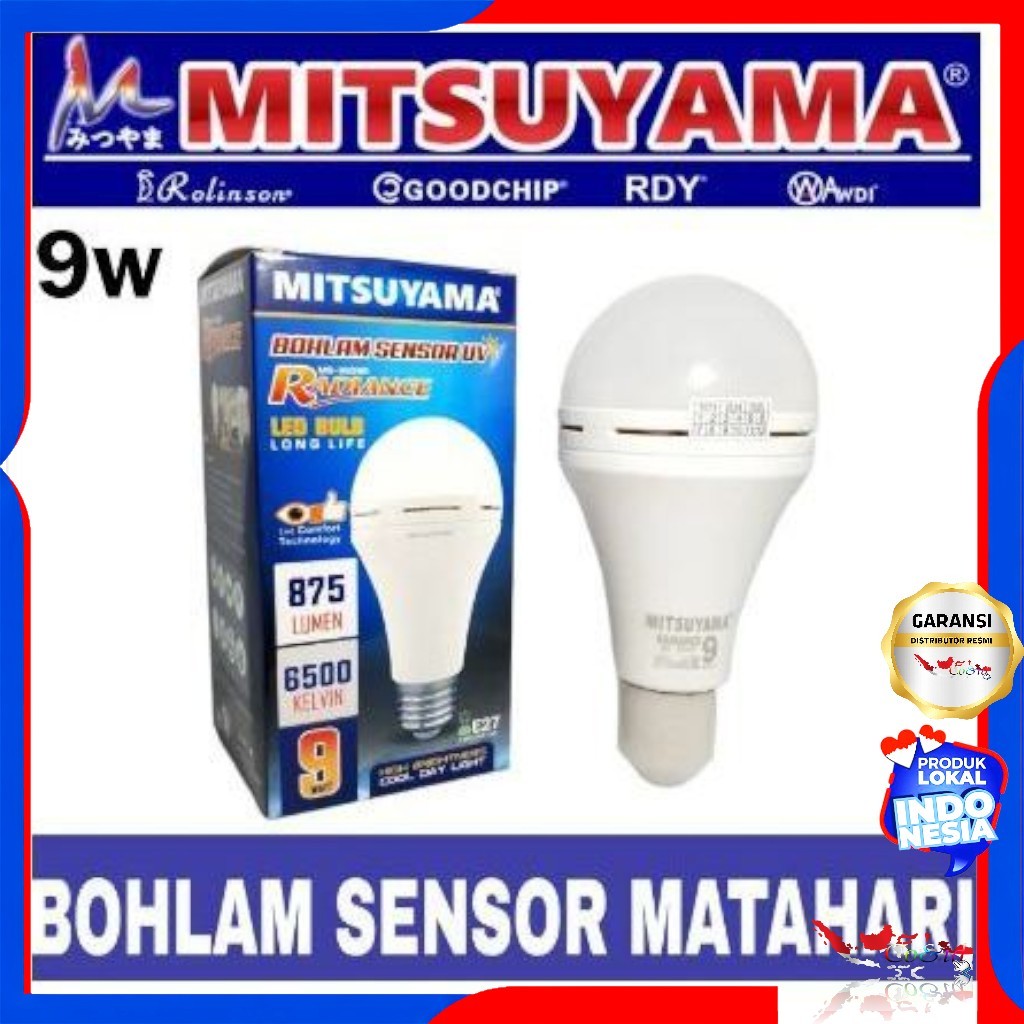 Lampu LED Sensor Cahaya 9W Mitsuyama / Lampu Sensor Cahaya 9W / Led Sensor 9w