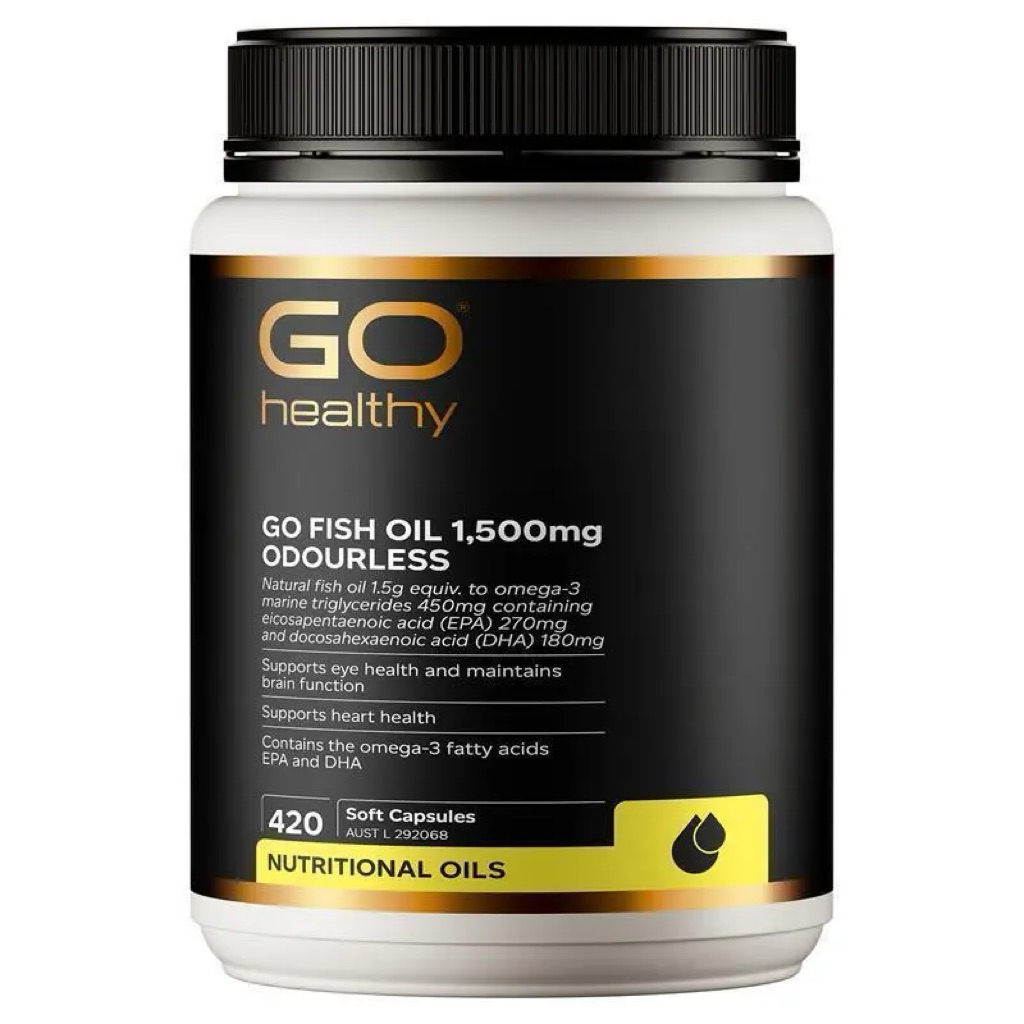 GO Healthy Fish Oil 1500mg Odourless 420 Capsules