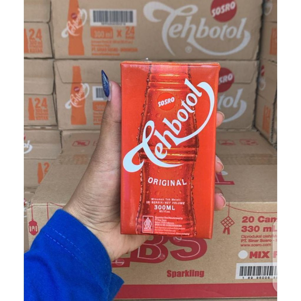 1 dus isi 24 pcs teh botol sosro kemasan kotak 300 ml harga murah grosir bandung