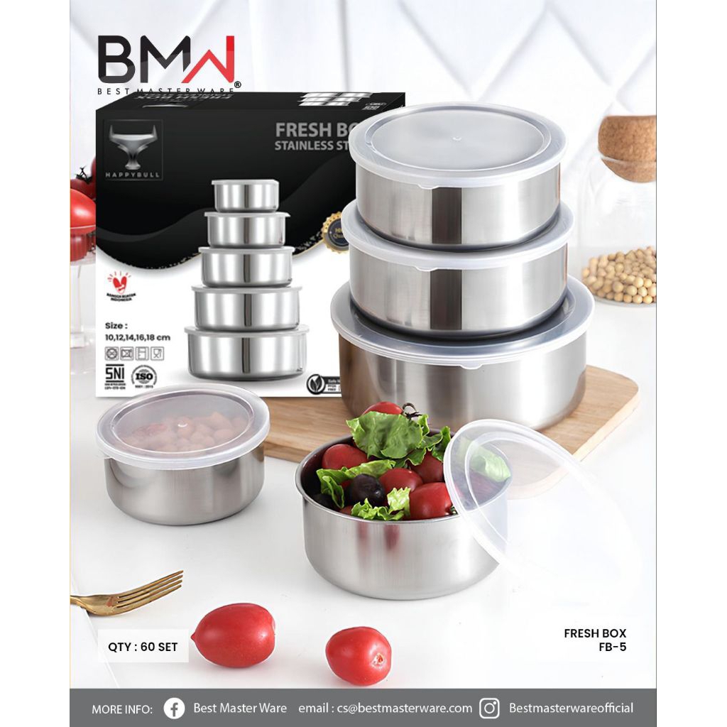 FRESH BOX STAINLESS STEEL 5 PCS