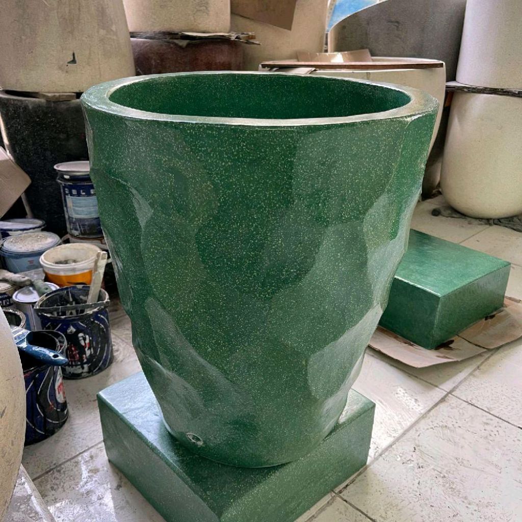 Bak Mandi Teraso Terrazzo Tipe Uin Abstrak Hijau Aestethic