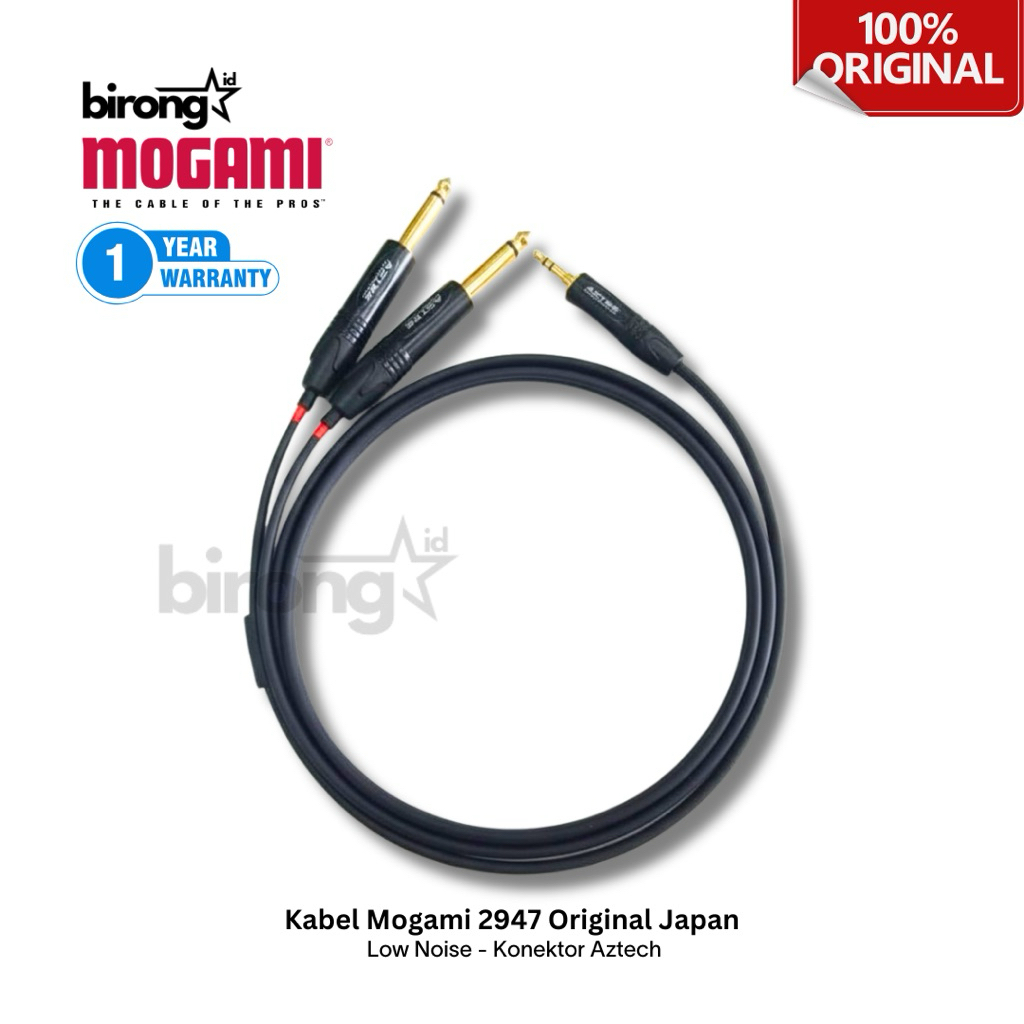 Aux Double Akai to Jack 3.5 TRS Kabel MOGAMI Original Japan Untuk Musik HP Laptop Soundcard Konektor