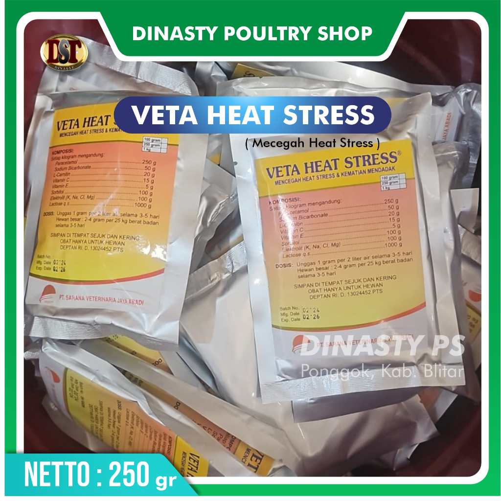 Veta Heat Stress 100gr Saveta – Vitamin Anti Stres Panas untuk Ayam Unggas