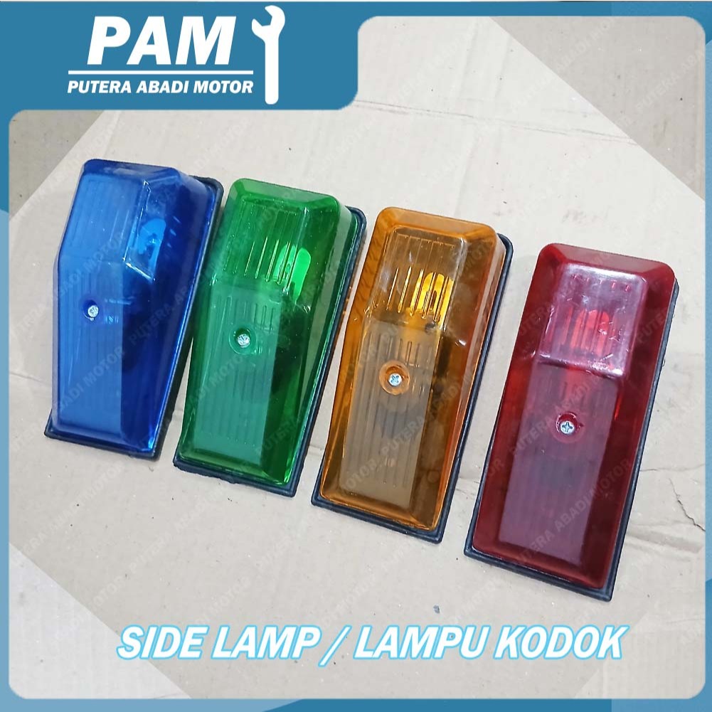 Lampu Kodok Samping / Fender / Bak Truk Truck / Bis Bus Kotak Universal Variasi KG-35 Warna Merah / 