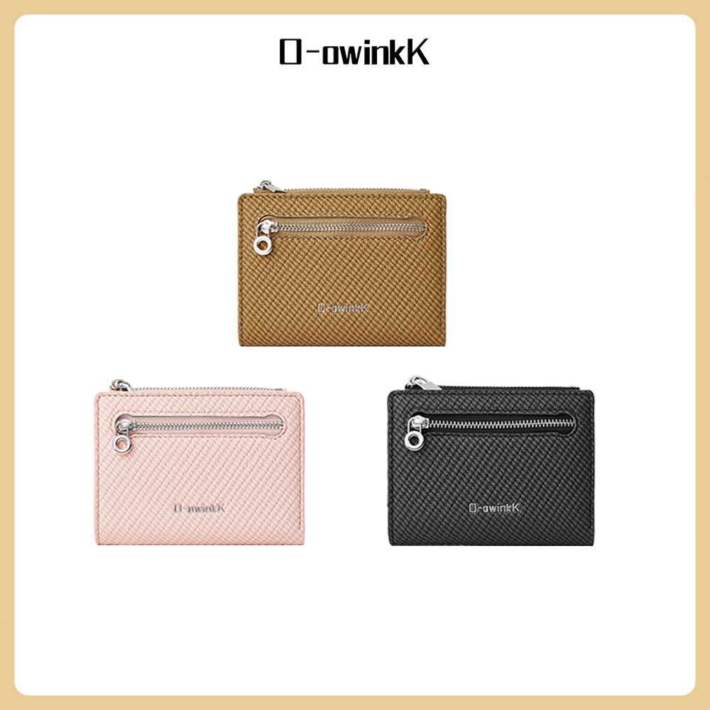 O-owinkK Dompet Kartu Wanita Banyak Tempat Kecil Lipat Dua Sederhana Multifungsi