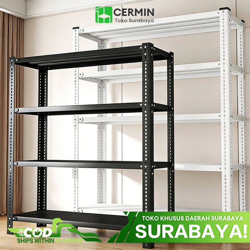 Pengiriman Dari Surabaya---Rak Besi Siku 5 Susun Rak Susun Serbaguna Rak Gudang Rak Supermarket Rak