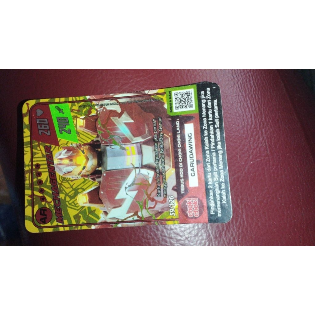 kartu boboiboy Mecagentar emas