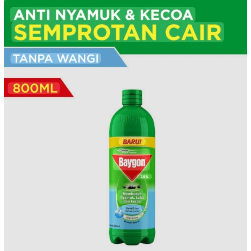 semprotan cair anti nyamuk dan kecoa Baygon.