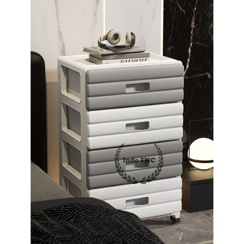 Laci Lemari Plastik Abu-Putih 4 susun