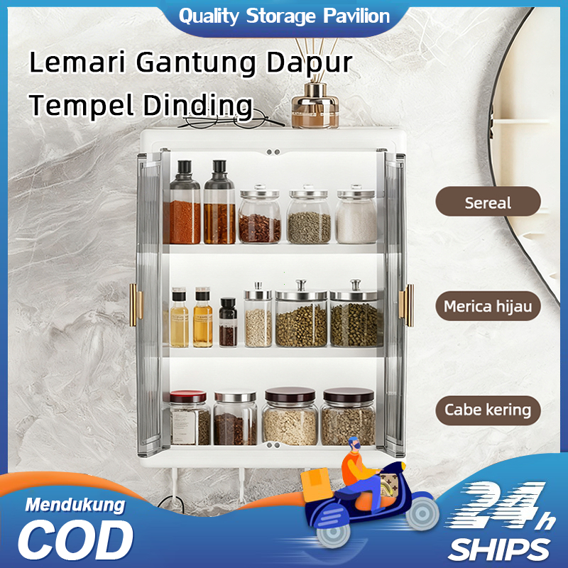 Lemari Gantung Tertutup/ Lemari Penyimpanan Makanan Di Dapur  /Lemari Penyimpanan Yang Dipasang Di D