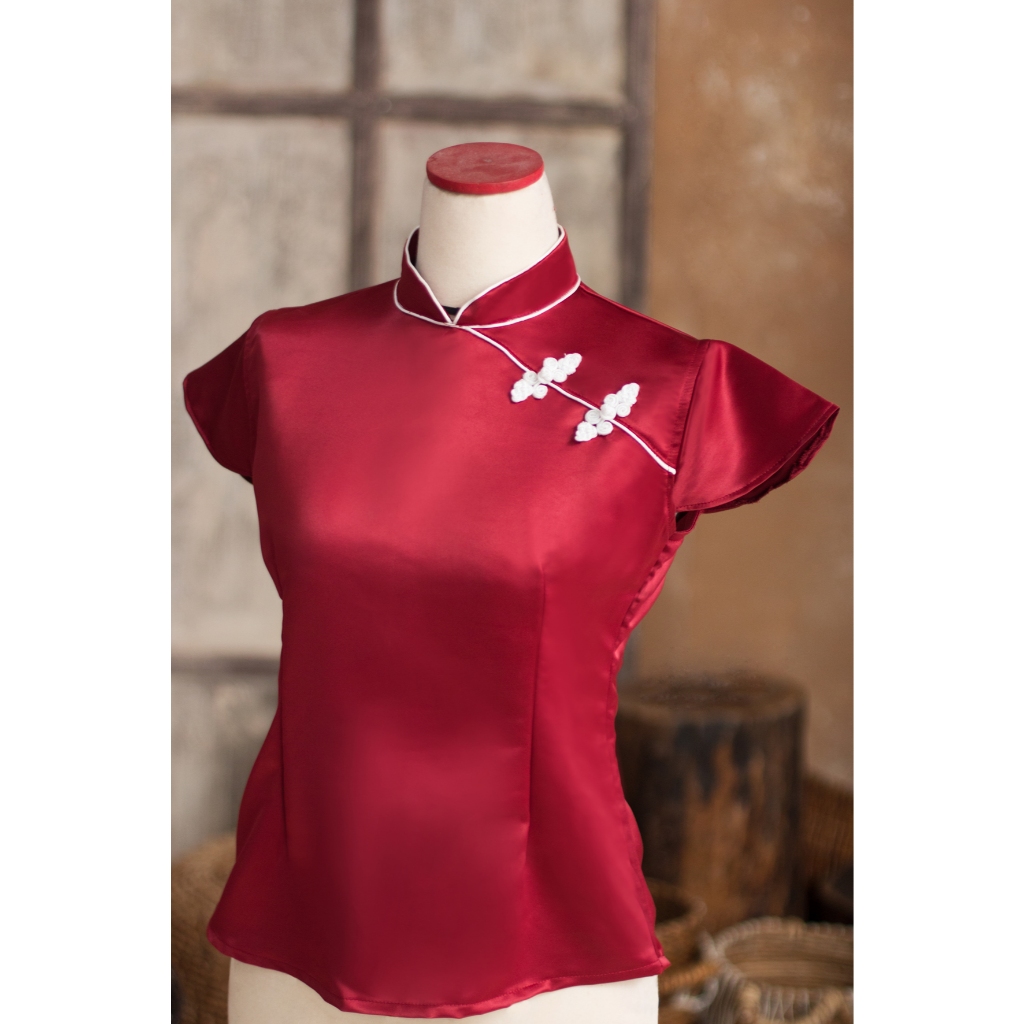 Bing Atasan Wanita Dewasa Cheongsam Duchess Premium